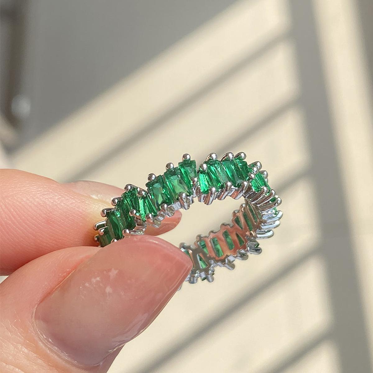 Sparkling Baguette Crystal Ring