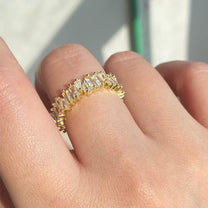 Sparkling Baguette Crystal Ring