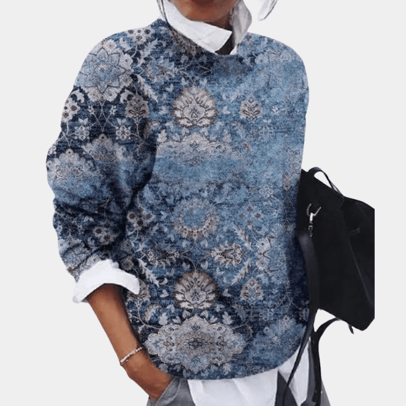 Spring Women&#39;s Printed Sweater - Polyester, Multiple Colors, Sizes S-2XL