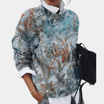 Spring Women&#39;s Printed Sweater - Polyester, Multiple Colors, Sizes S-2XL