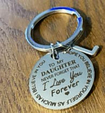 Stainless Steel Keychain With Heartfelt Message