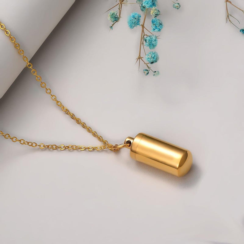 Stainless Steel Urn Necklace For Ashes With Funnel And Scoop