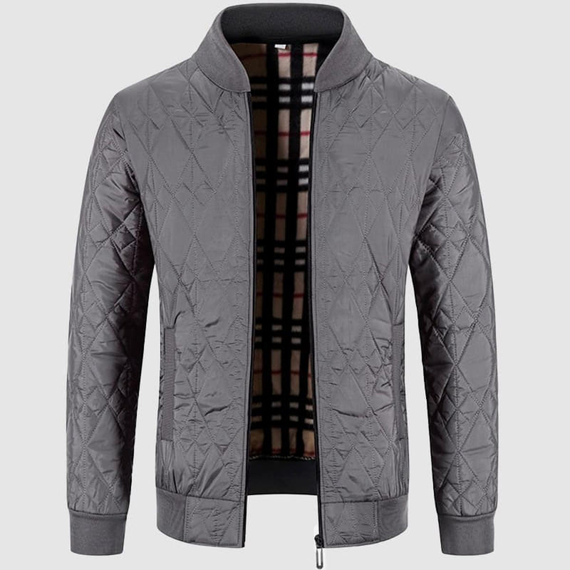 Stand Collar Velvet Lined Casual Jacket