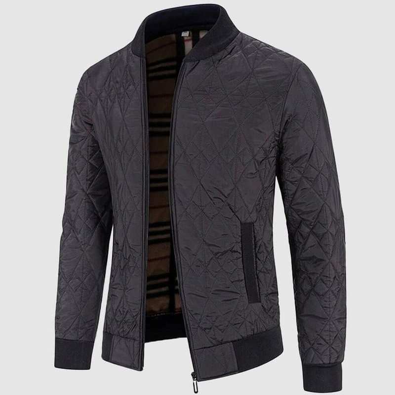Stand Collar Velvet Lined Casual Jacket