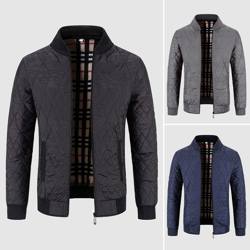 Stand Collar Velvet Lined Casual Jacket