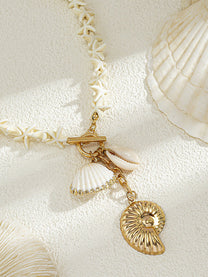 Starfish &amp; Shell Pendant Beaded Necklace