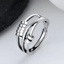 Sterling Silver Adjustable Anti-Anxiety Spinner Ring
