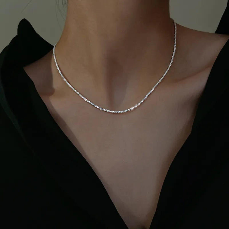 Sterling Silver Collarbone Necklace 925 Chain
