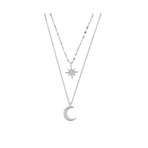Sterling Silver Double Moon Necklace