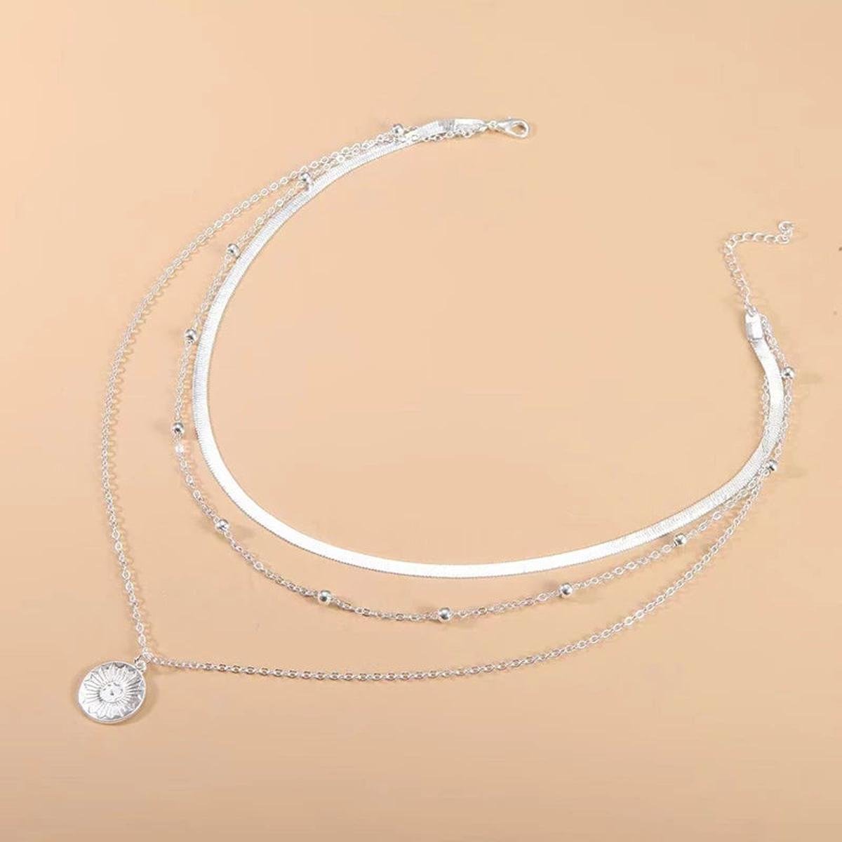 Sterling Silver Triple Chain Necklace