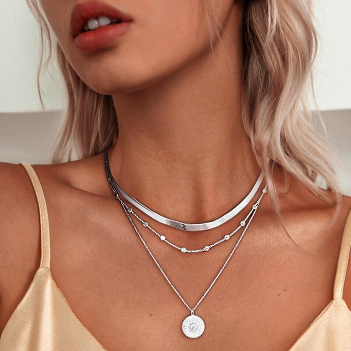 Sterling Silver Triple Chain Necklace