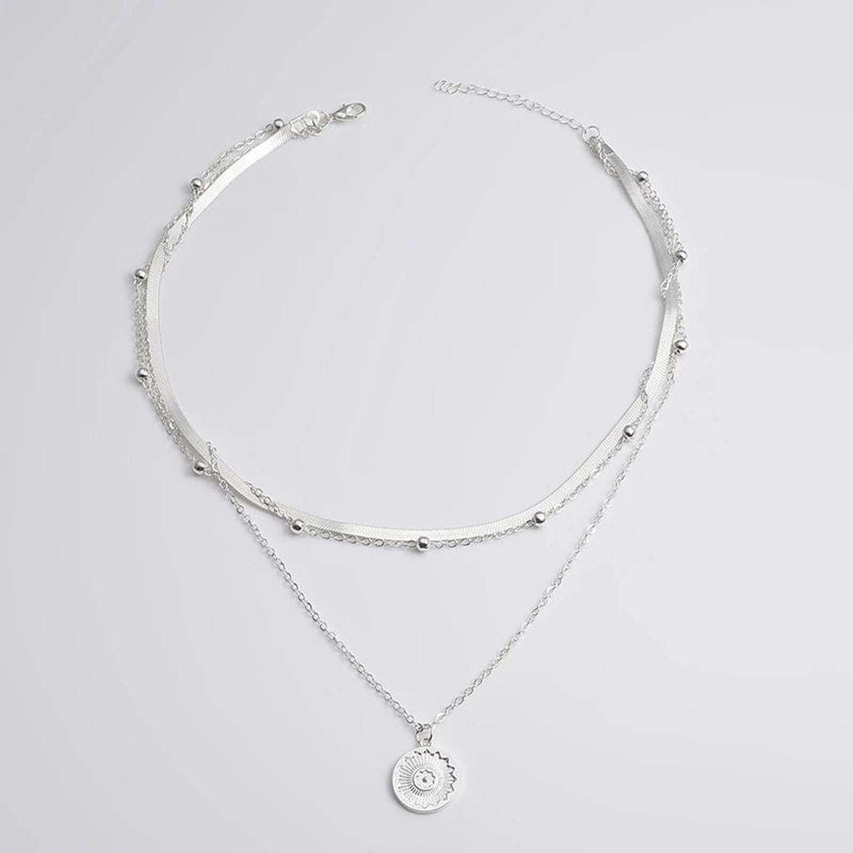 Sterling Silver Triple Chain Necklace