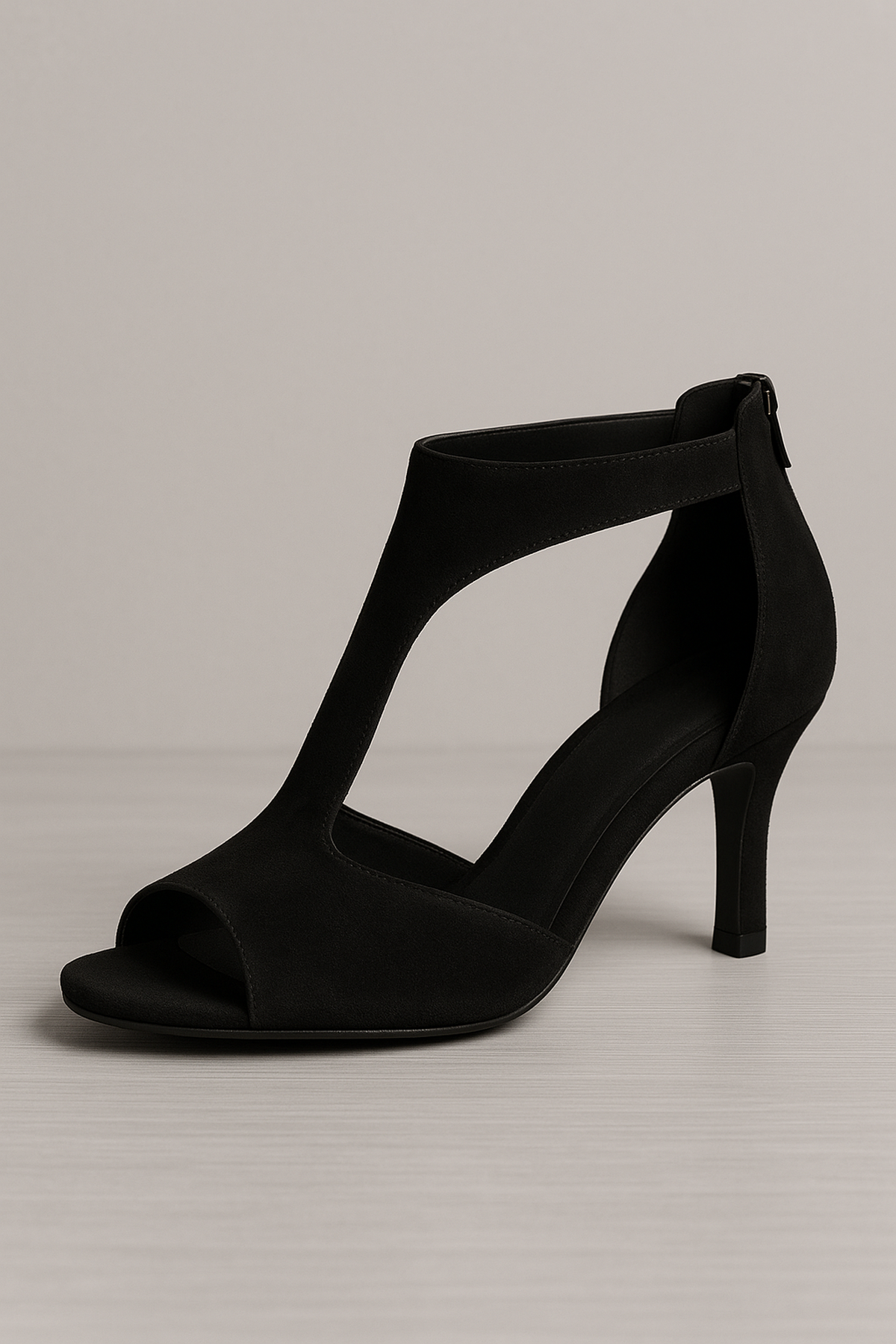 Strapless Faux Suede High Heels
