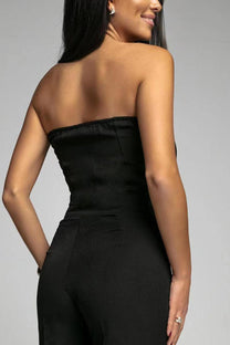 Strapless High-Waisted Flared Leg Jumpsuit
