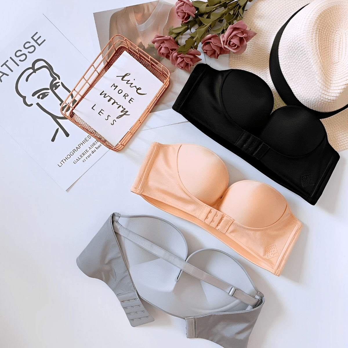 Strapless Push-Up Bra With Silicone Grip For Maximum Lift