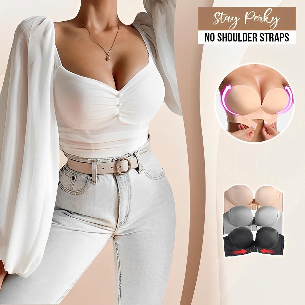 Strapless Push-Up Bra With Silicone Grip For Maximum Lift