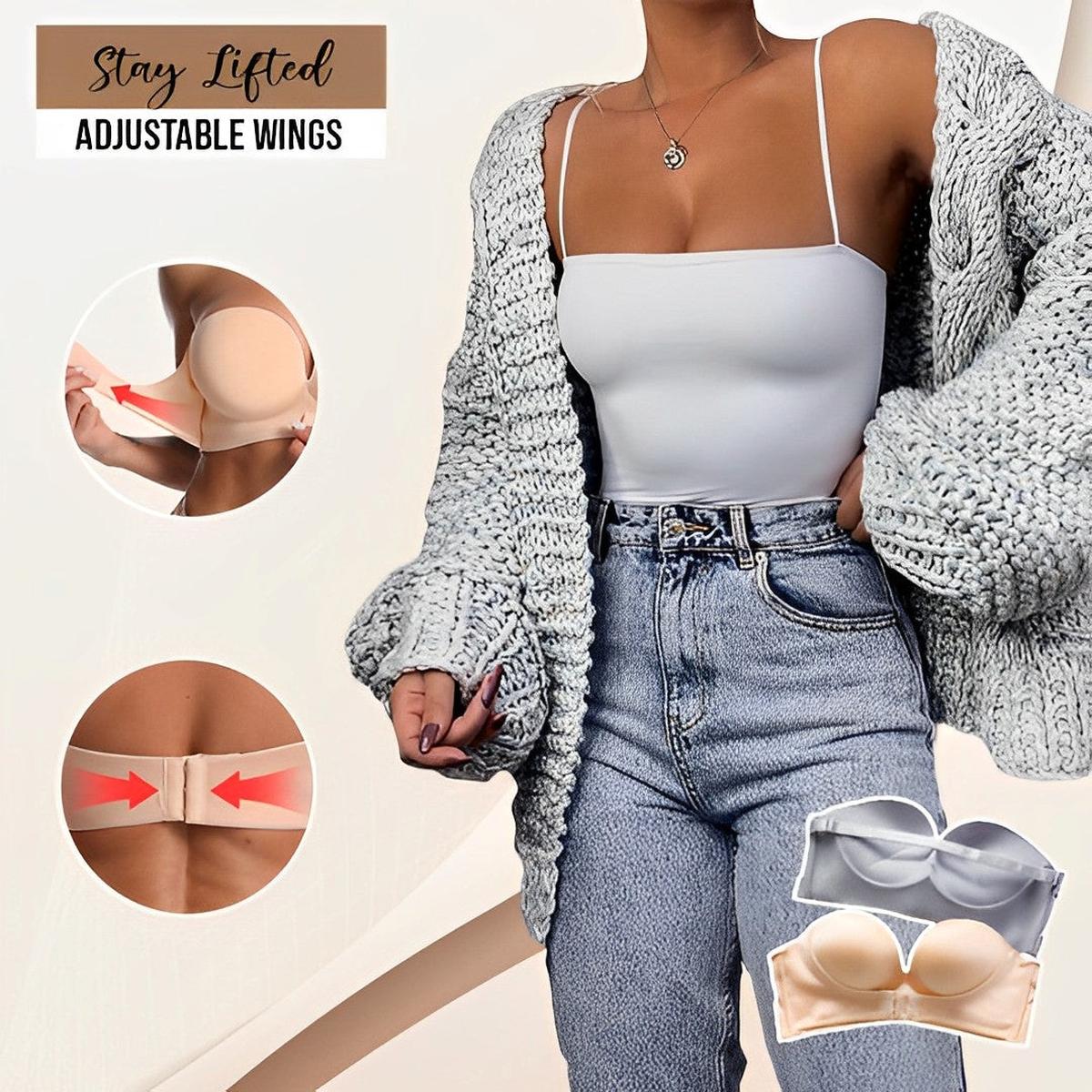 Strapless Push-Up Bra With Silicone Grip For Maximum Lift