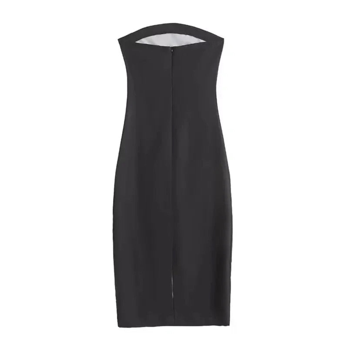 Strapless Zip Up Maxi Dress