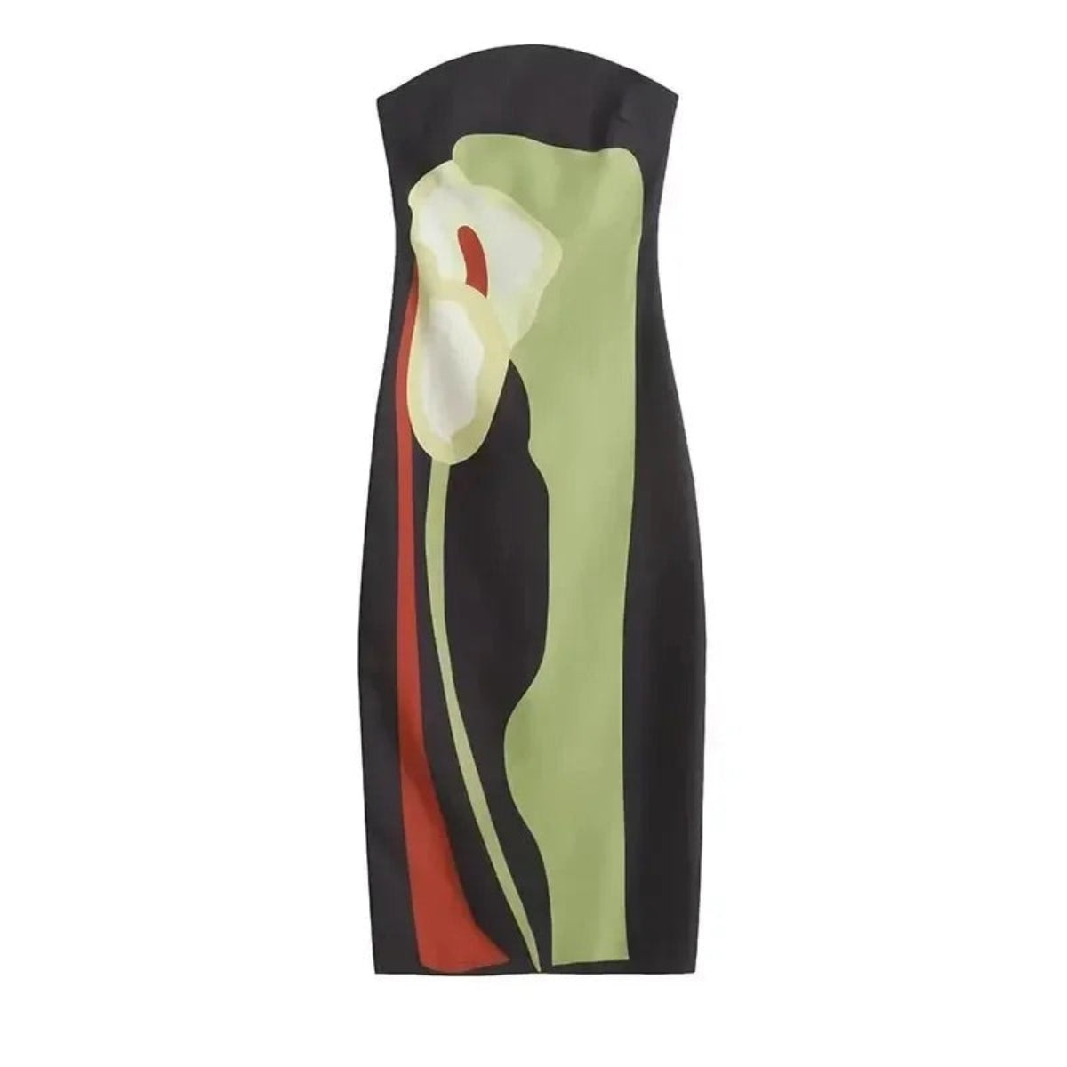 Strapless Zip Up Maxi Dress