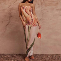 Strapless Zip Up Maxi Dress