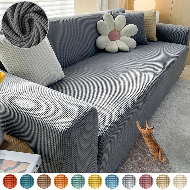 Stretchable Sofa Cover With Non-Slip Foam Strips
