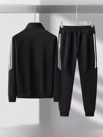 Striped Trim Casual Tracksuit Set