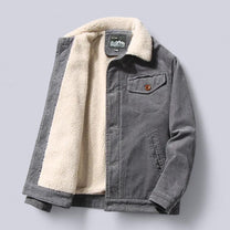 Structured Fit Corduroy Jacket With Sherpa Lining