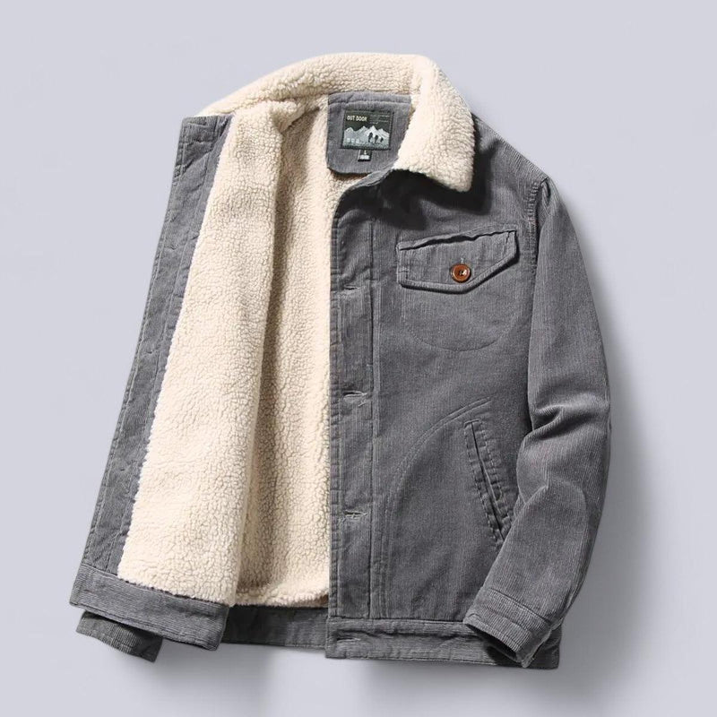 Structured Fit Corduroy Jacket With Sherpa Lining