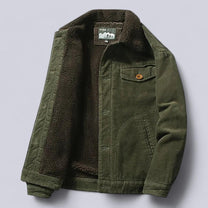 Structured Fit Corduroy Jacket With Sherpa Lining