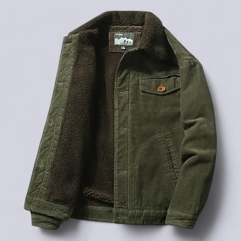 Structured Fit Corduroy Jacket With Sherpa Lining