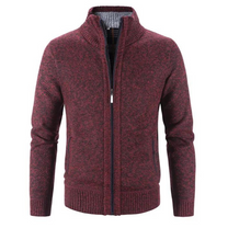 Structured Fit Knit Zipper Cardigan for Men