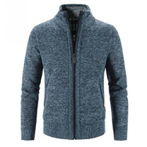 Structured Fit Knit Zipper Cardigan for Men