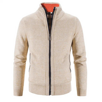 Structured Fit Knit Zipper Cardigan for Men