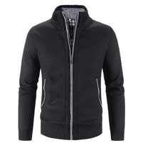 Structured Fit Knit Zipper Cardigan for Men