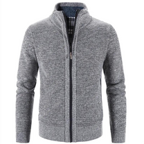 Structured Fit Knit Zipper Cardigan for Men