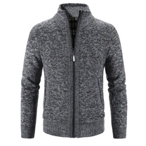 Structured Fit Knit Zipper Cardigan for Men