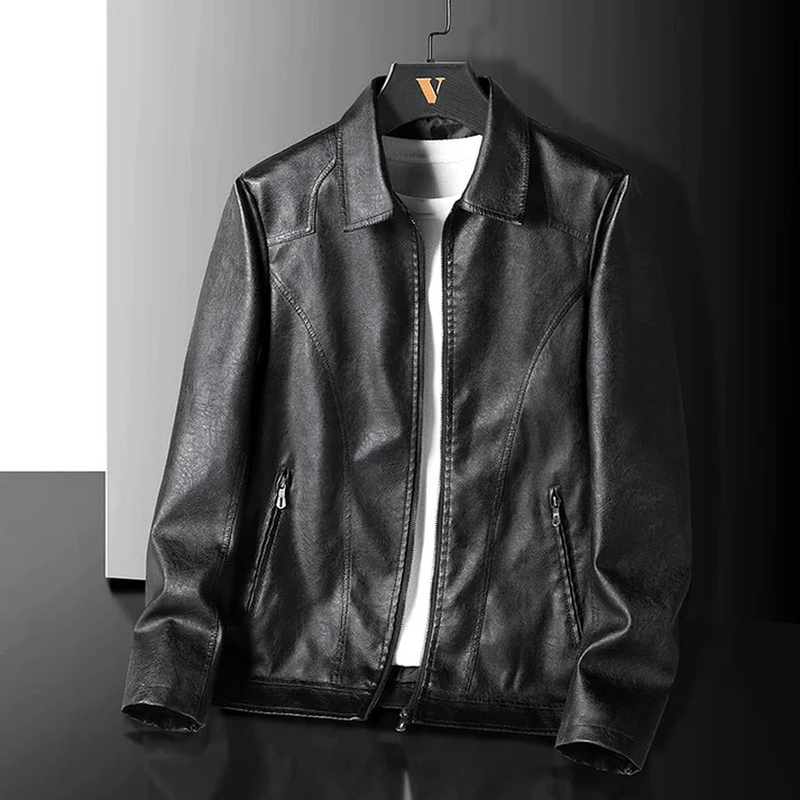Structured Slim Fit Faux Leather Jacket