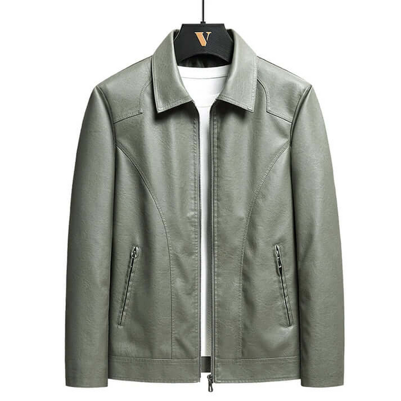 Structured Slim Fit Faux Leather Jacket
