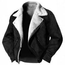 Structured Suede Jacket With Shearling Lining