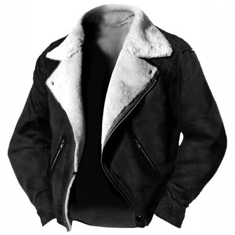 Structured Suede Jacket With Shearling Lining