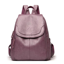 Stylish Anti-Theft Leather Backpack For Women