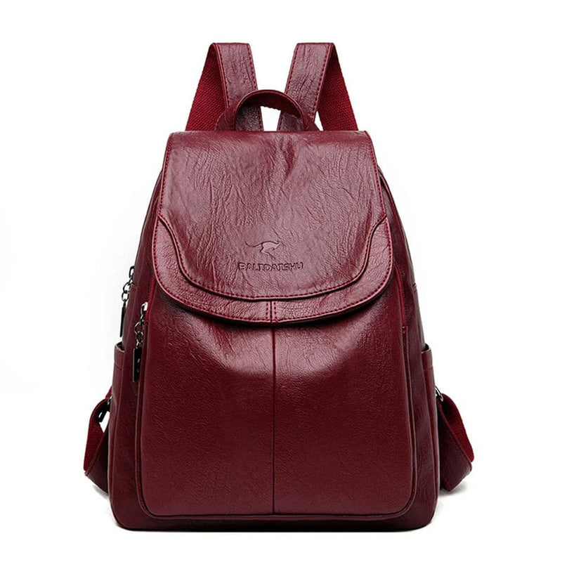 Stylish Anti-Theft Leather Backpack For Women