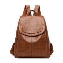 Stylish Anti-Theft Leather Backpack For Women