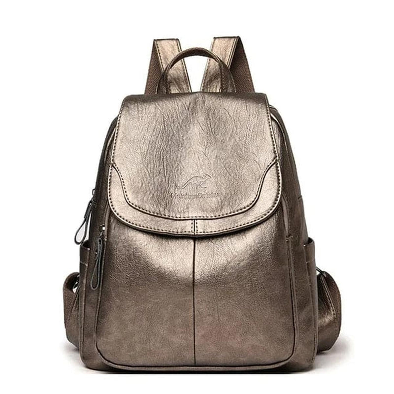 Stylish Anti-Theft Leather Backpack For Women