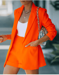 Stylish Blazer And Shorts Set For Women