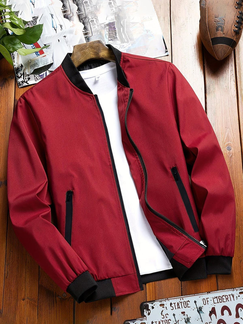 Stylish Handcrafted Men&#39;s Autumn Jacket With Zipped Pockets