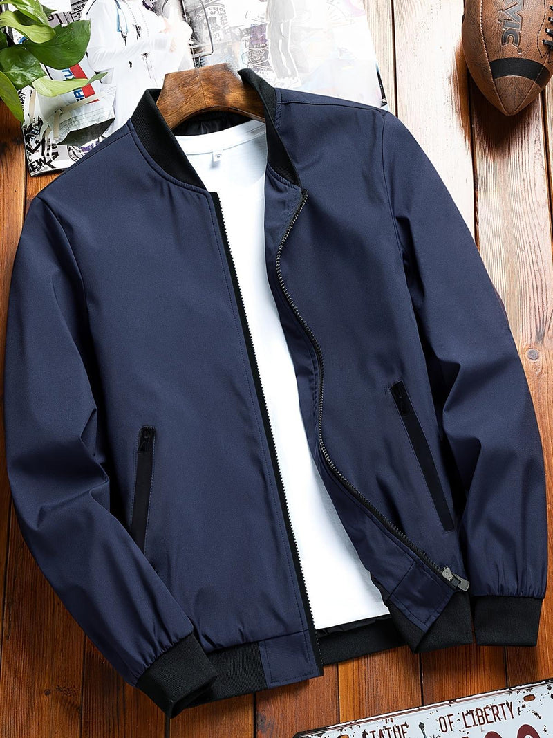 Stylish Handcrafted Men&#39;s Autumn Jacket With Zipped Pockets