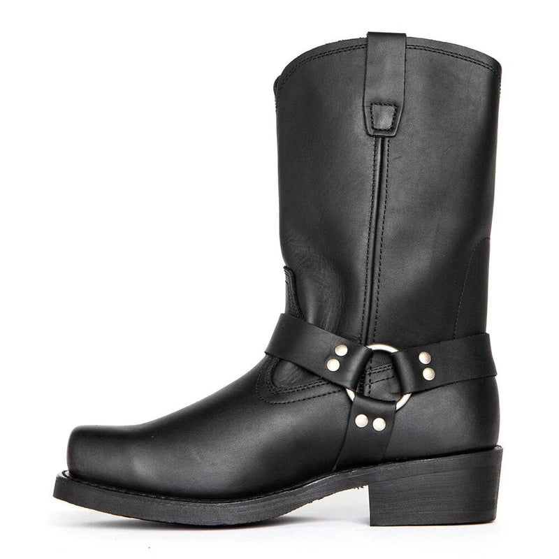 Stylish Men&#39;s Leather Cowboy Boots - Water-Resistant, Comfortable, Versatile