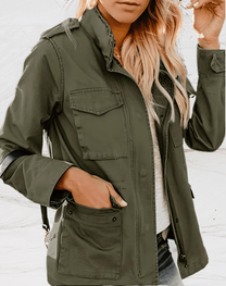Stylish Spring Jacket With Tailored Fit And Multiple Pockets