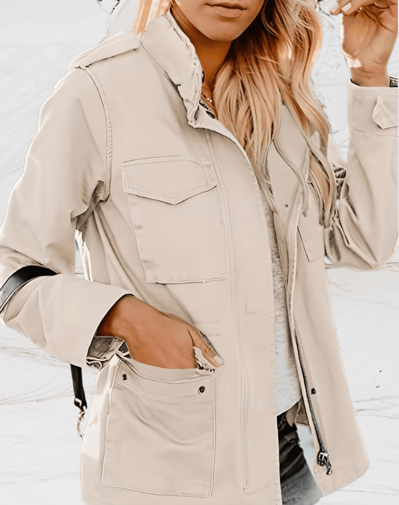 Stylish Spring Jacket With Tailored Fit And Multiple Pockets